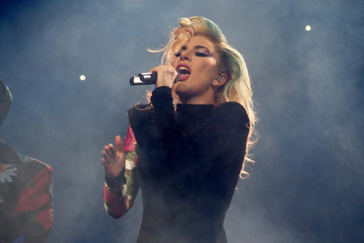 American pop singer Lady Gaga (Stefani Joanne Angelina Germanotta) performs during her Joanne World Tour at Mediolanum Forum. Assago, January 18th 2018 (Photo by Marco Piraccini/Archivio Marco Piraccini/Mondadori Portfolio via Getty Images)