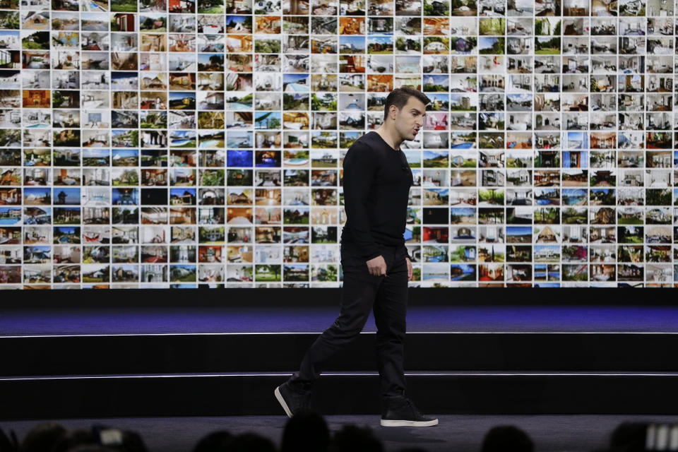 Airbnb co-founder and CEO Brian Chesky during an event Thursday, Feb. 22, 2018, in San Francisco. (AP Photo/Eric Risberg)