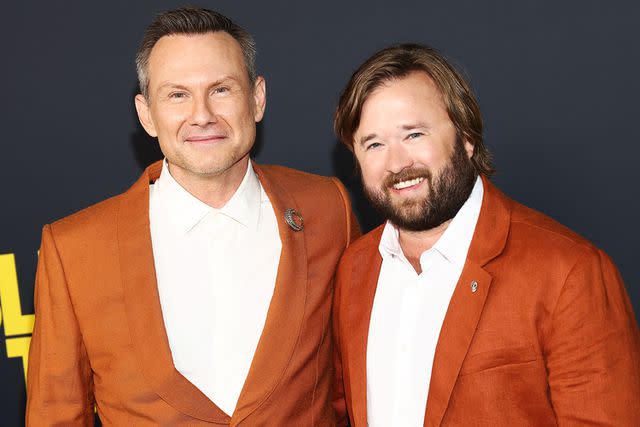 <p>Tommaso Boddi/Variety via Getty</p> Christian Slater and Haley Joel Osment