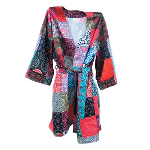 Recycled Sari Robe - Short Cotton