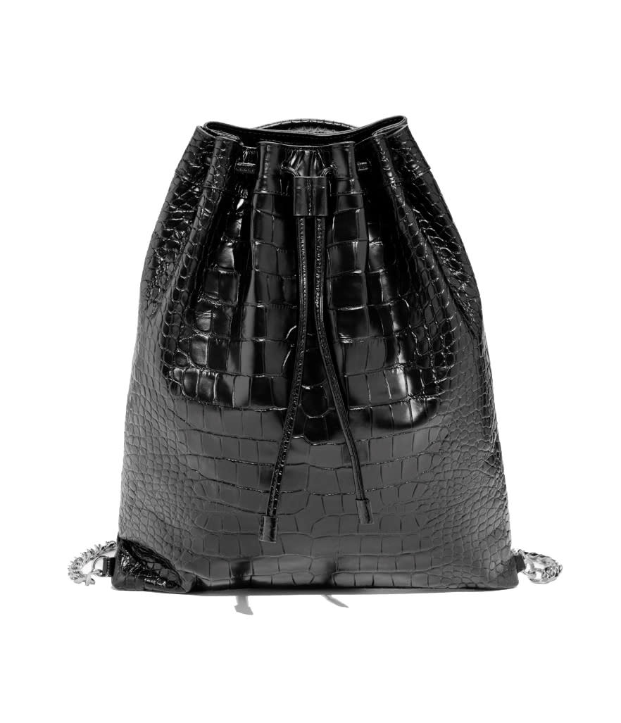 & Other Stories Leather Croco Backpack