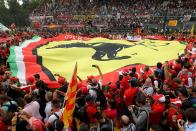 A view of the Tifosi supporting Ferrari during the Italian Grand Prix and the Autodromo Nazionale Monza, Monza, Italy.