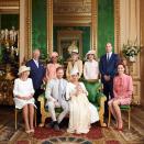 The new parents, along with their son, Prince Charles, the Duchess of Cornwall, Meghan's mother Doria Ragland, the Duke and Duchess of Cambridge and Archie's godparents Lady Jane Fellowes and Lady Sarah McCorquodale.<em> [Photo: CHRIS ALLERTON/AFP via Getty Images]</em>