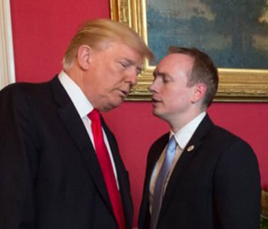 President Donald Trump (left) and former White House aide Cliff Sims