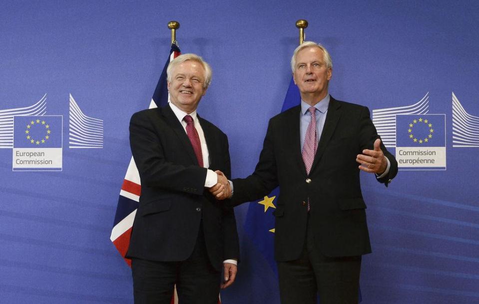 David Davis, Brexit minister for Britain and Michel Barnier, EU chief negotiator, need to agree on a transitional deal: AFP/Getty