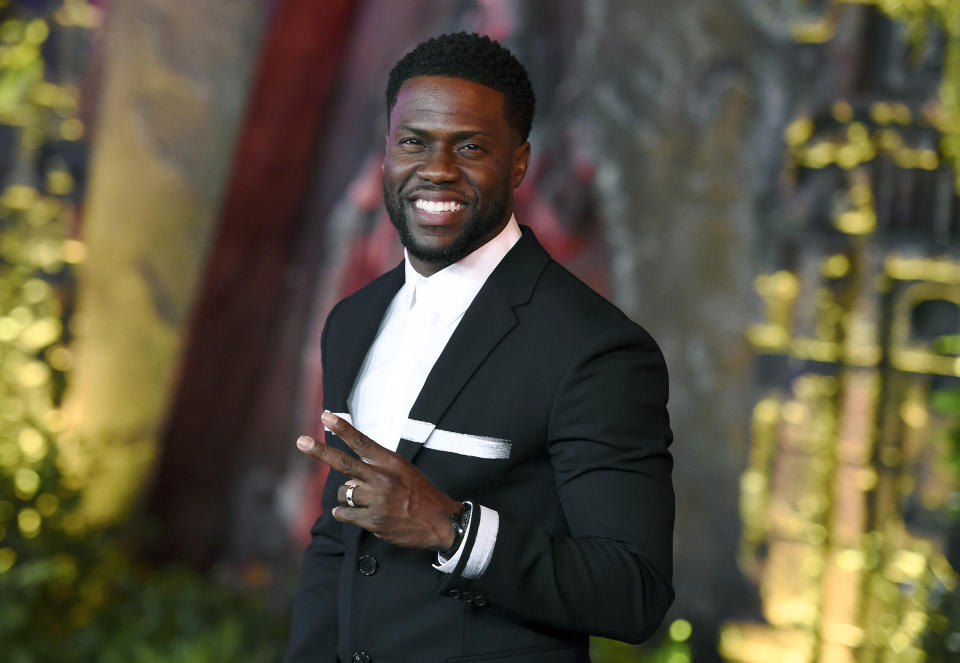 FILE - In this Dec. 11, 2017 file photo, Kevin Hart arrives at the Los Angeles premiere of "Jumanji: Welcome to the Jungle" in Los Angeles. Hart turns 41 on July 6. (Photo by Jordan Strauss/Invision/AP, File)