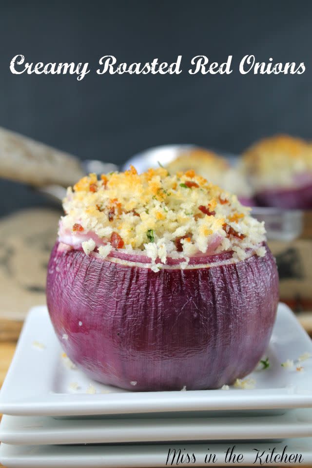 Creamy Roasted Red Onions