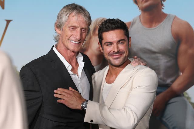 <p>Omar Vega/Getty</p> Retired American Professional Wrestler, Kevin Von Erich and Actor Zac Efron.