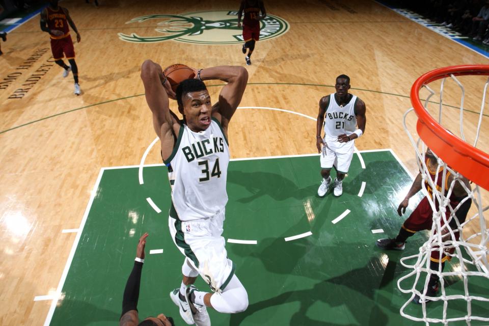 Giannis Antetokounmpo checks every box for the Bucks. (Getty Images)