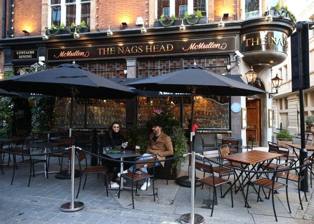 Tables outside a pub 