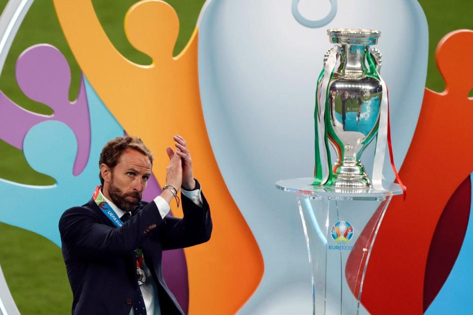 Gareth Southgate after England’s Euro 2020 final defeat (Pool via REUTERS)