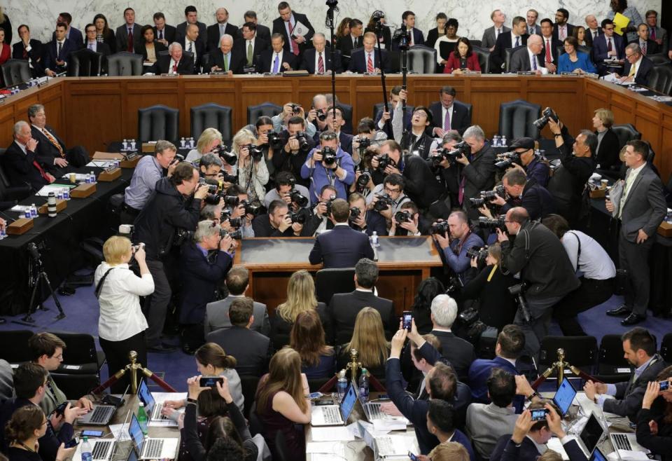 Mark Zuckerberg testifies before the US House Energy and Commerce Committee in April this year (Getty Images)