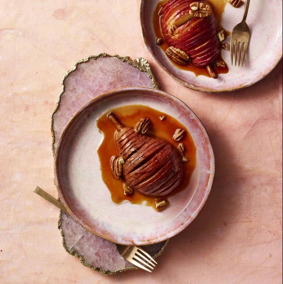 23) Roasted Pears with Vegan Salted Caramel