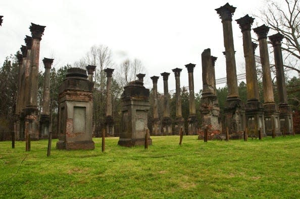Windsor Plantation Ruins, with 23 haunting fluted columns. (Photo by: Universal Images Group via Getty Images)
