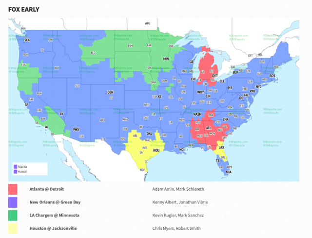 TV broadcast map for Packers vs. Saints in Week 3 of 2023 season