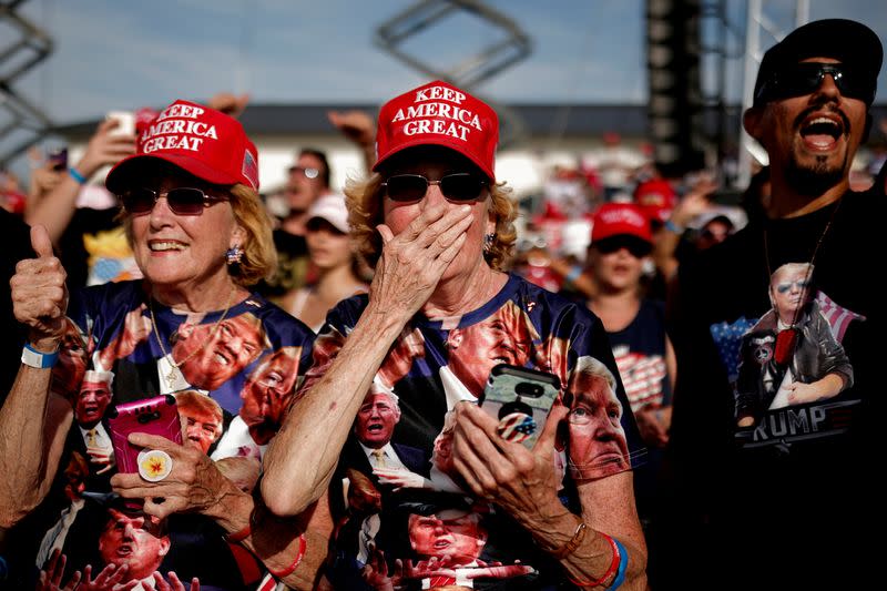 FILE PHOTO: U.S. President Trump campaigns in Ocala International Airport, Florida