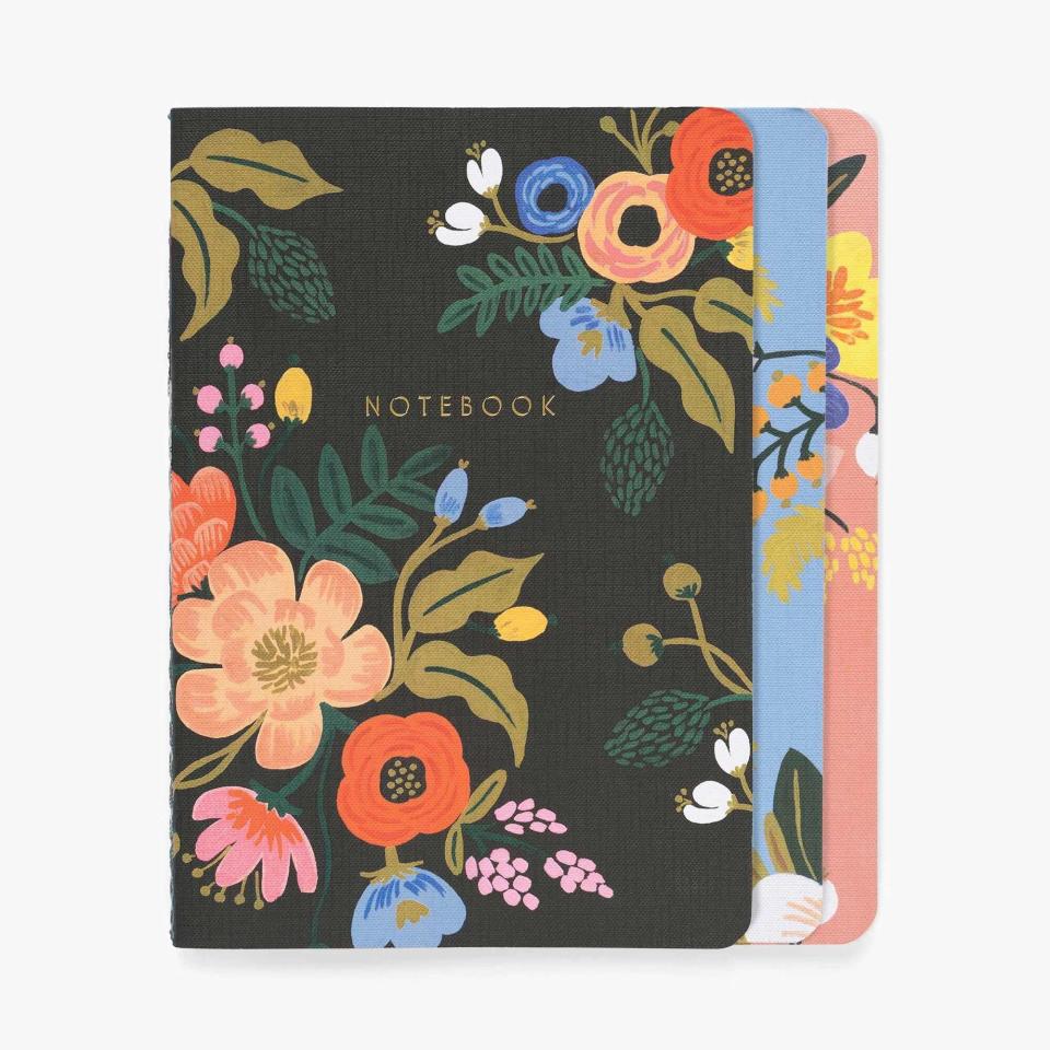 Lively Floral Stitched Notebook Set