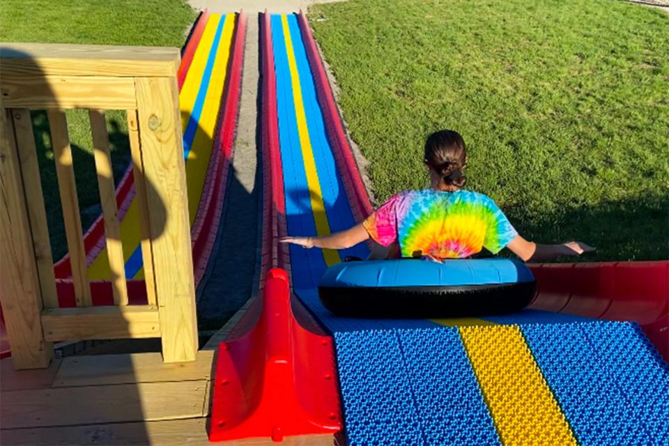 The giant hill slide is among the attractions at Binghamton Bear Campground in Endicott, Broome County.