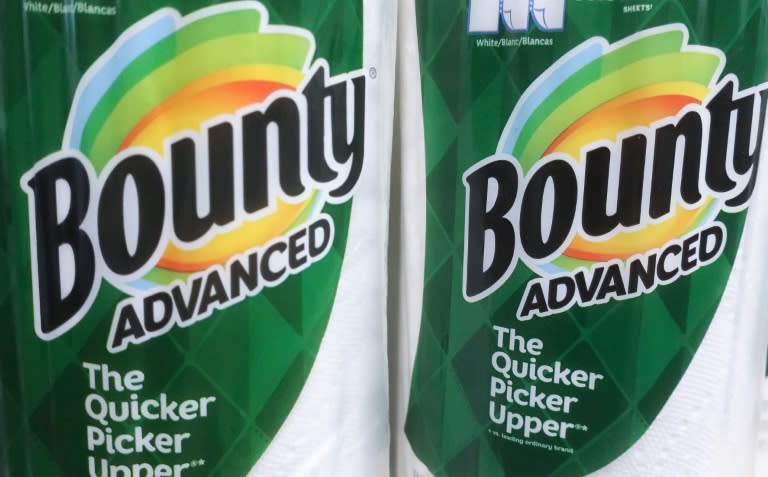 Procter & Gamble, which owns Bounty and other leading consumer brands, reported higher profits on strong demand in the United States and much of Europe (MARIO TAMA)