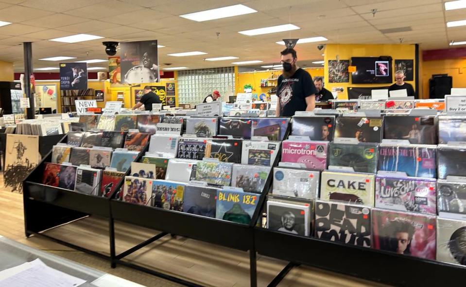 The Johnson County record store’s vinyls and CDs are on sale, as is much of its audio equipment.