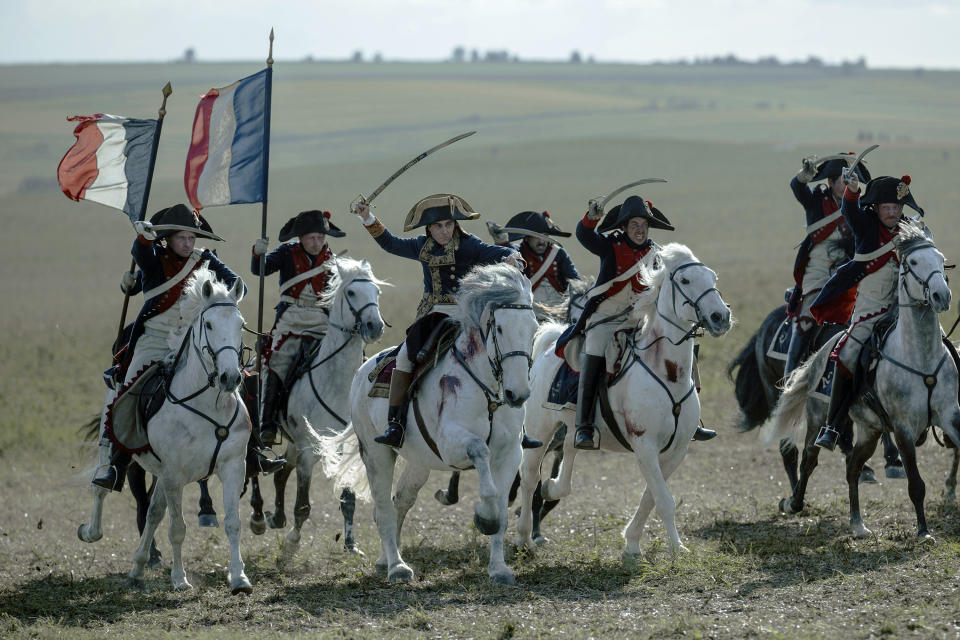 This image released by Sony Pictures shows a scene from "Napoleon." (Kevin Baker/Sony Pictures via AP)