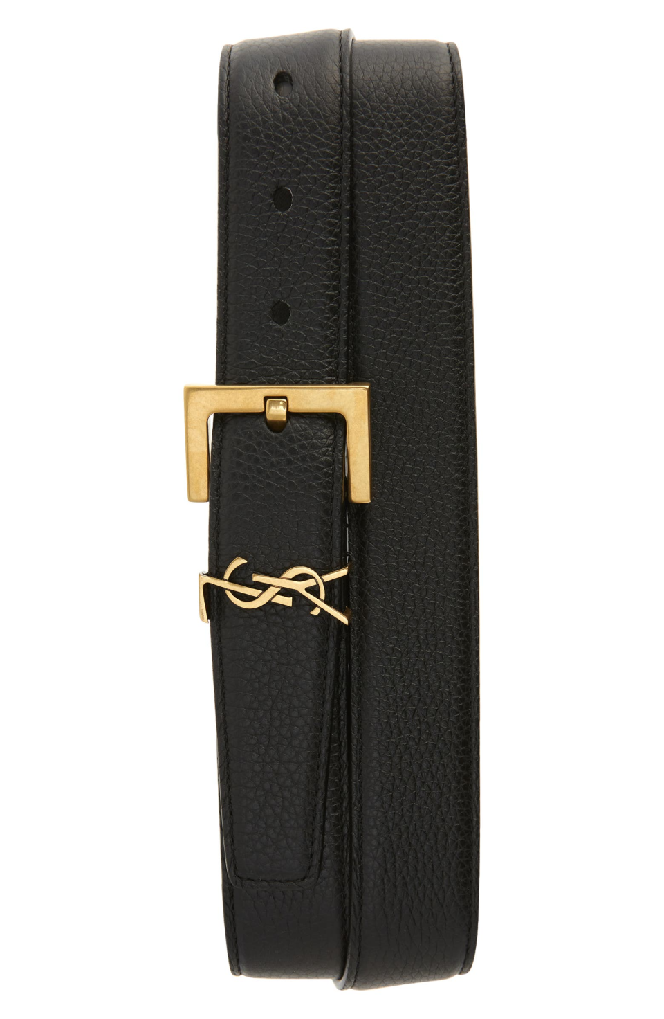 Saint Laurent Monogram Keeper Leather Belt