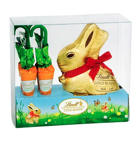 Lindt Easter Gold Bunny and Carrots. Image via Hudson's Bay.