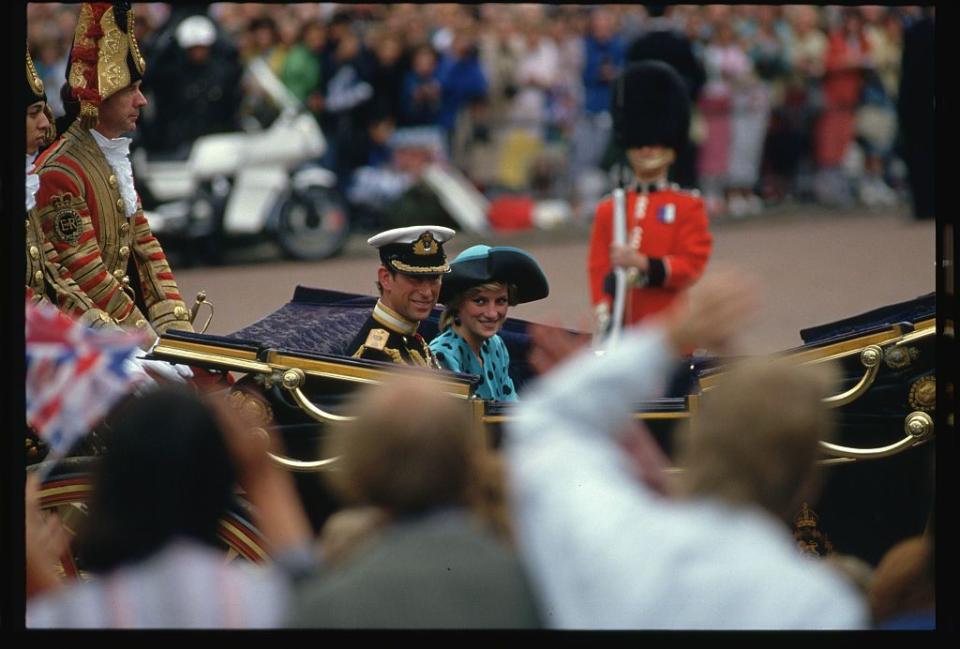 Prince Charles and Diana in Procession