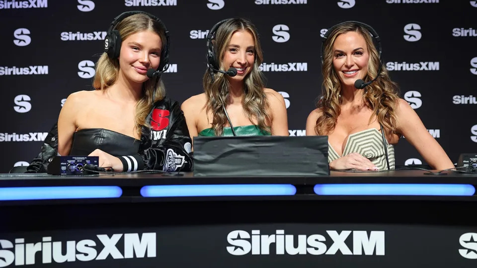 Austin, center, was joined by Ellie Thumann, left, and Jena Sims, right, on Sirius XM during Super Bowl weekend.