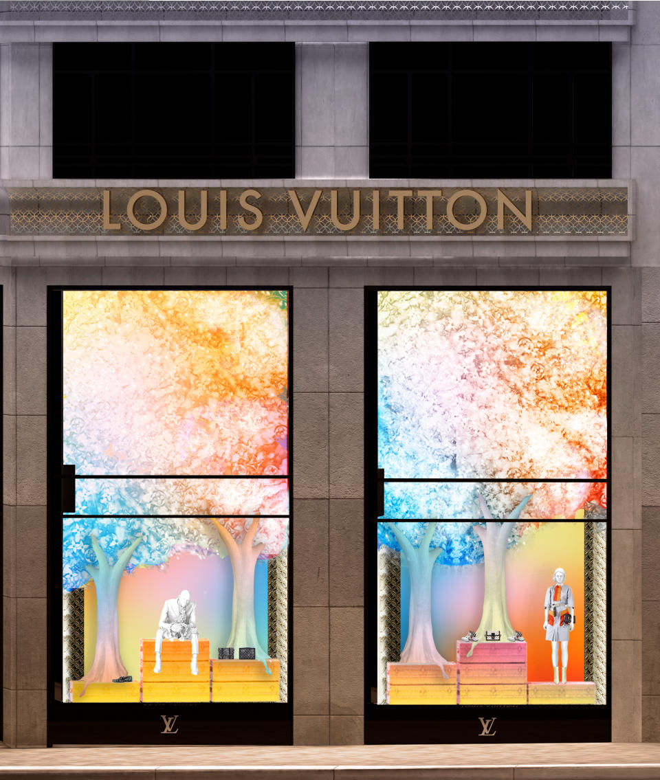 今年冬天Louis Vuttion聖誕櫥窗焦點，以造型尺寸千變萬化的行李箱為主角
