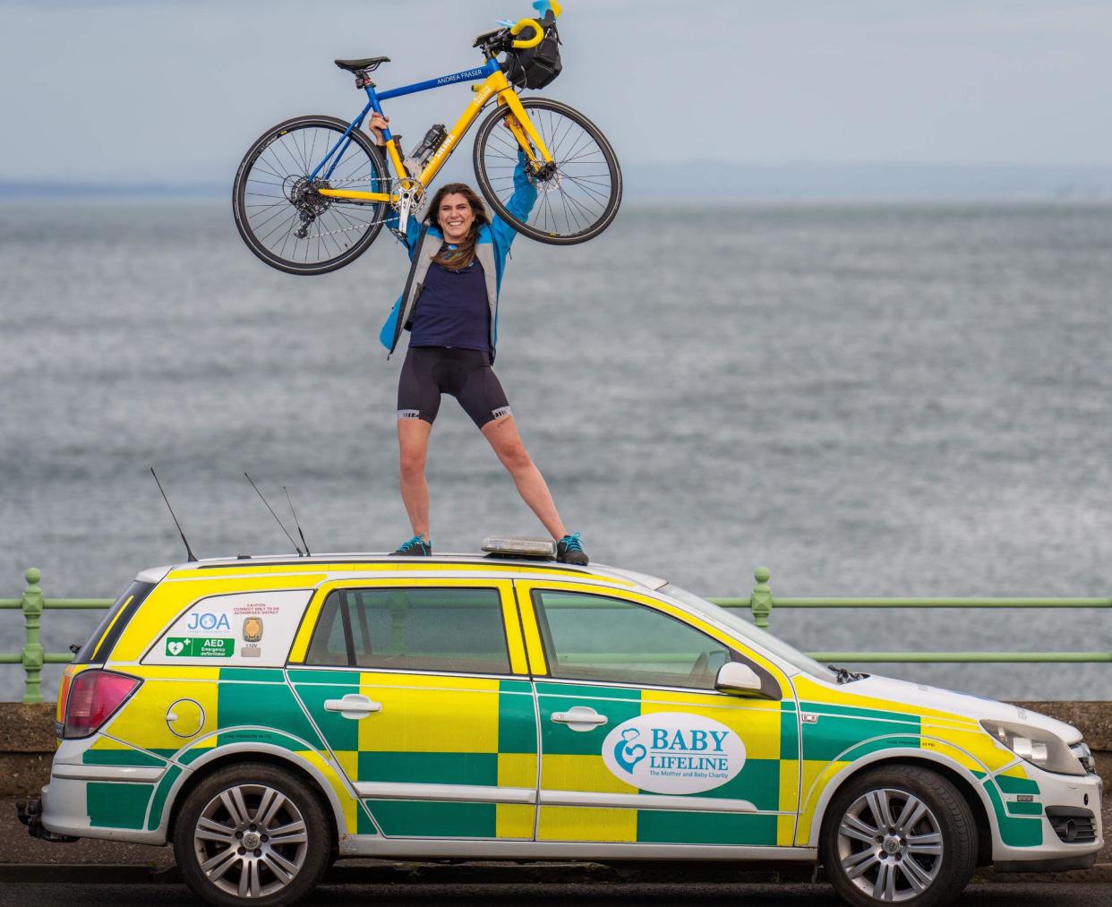 Andrea Fraser will deliver equipment and a responder vehicle before cycling back to the UK (Tony Marsh for Baby Lifeline/PA)