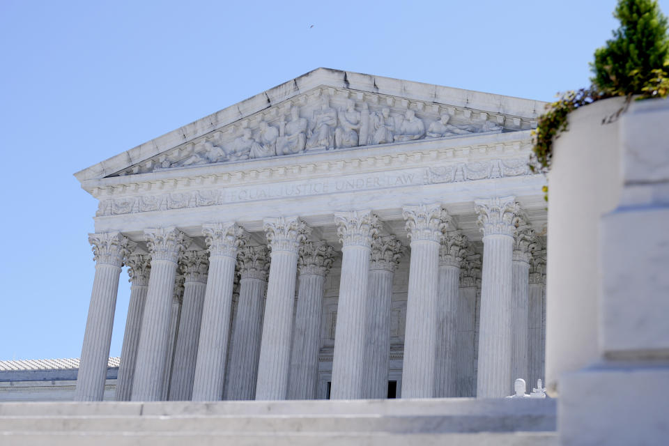 The Supreme Court is seen Monday, July 1, 2024, in Washington. (AP Photo/Mariam Zuhaib)