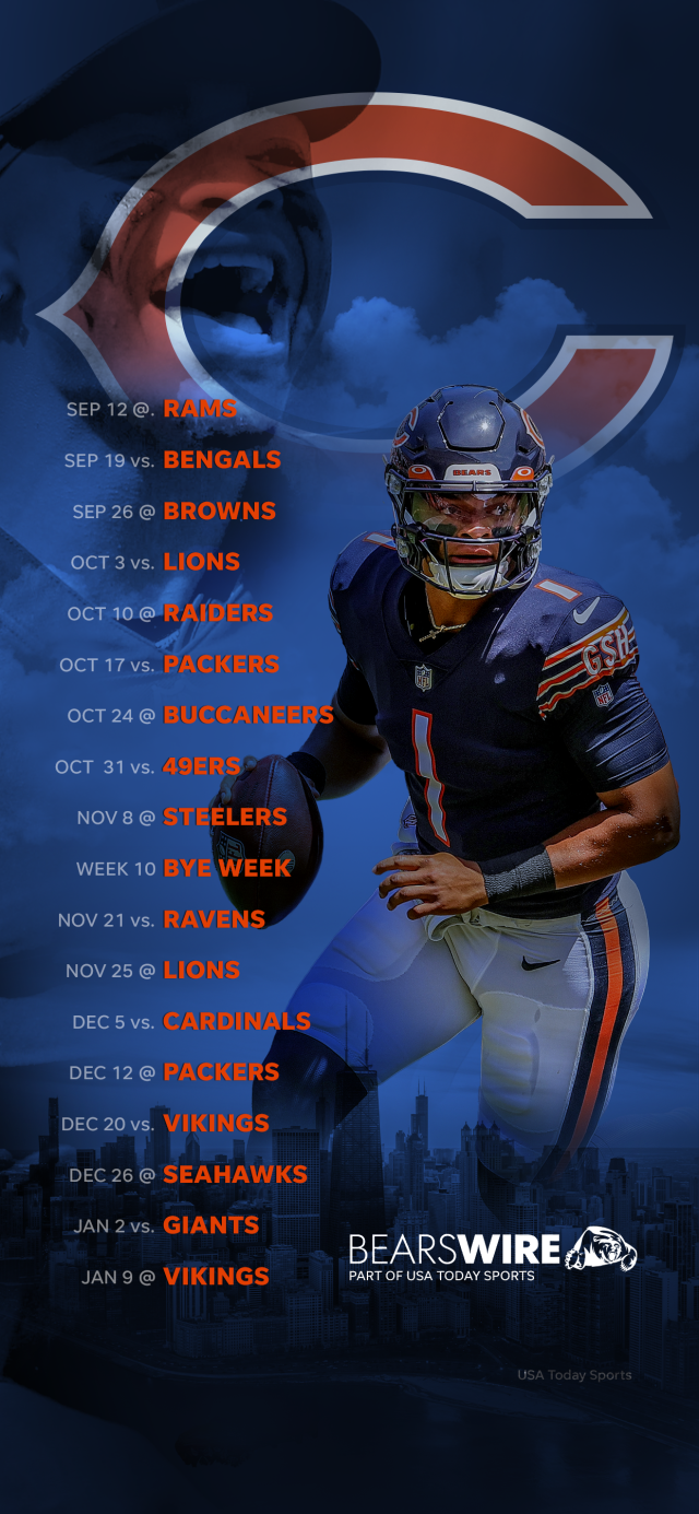 Download our 2021 Chicago Bears schedule wallpaper featuring