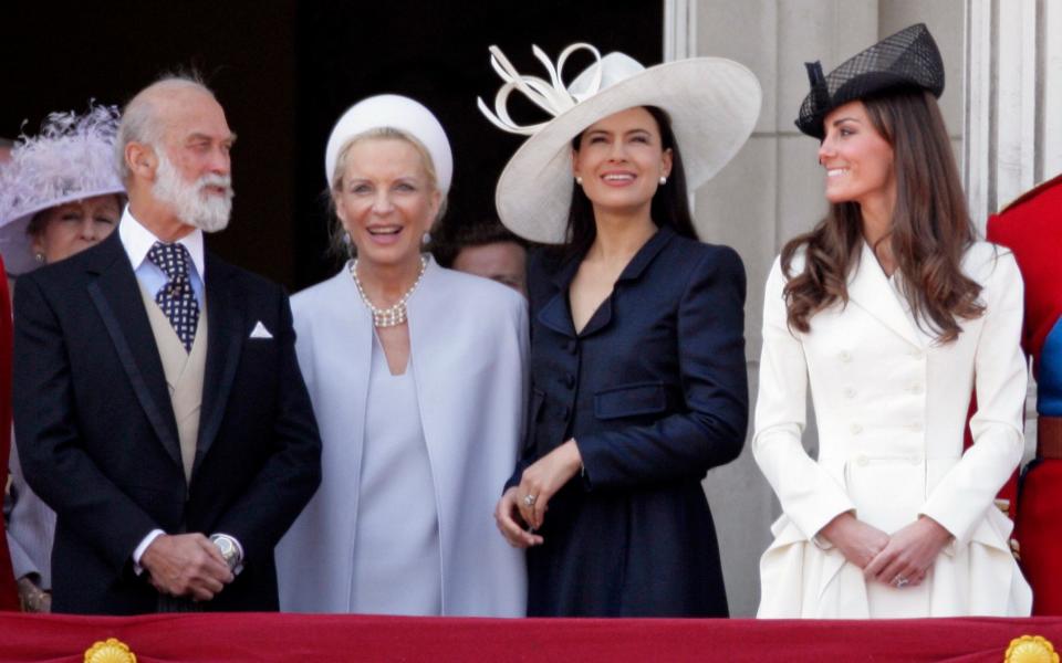 Winkleman with her mother and father-in-law and the Princess of Wales on the Buckingham Palace balcony