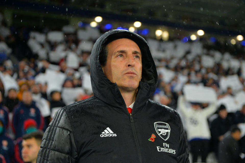 Unai Emery didn't just stop being a good manager when he arrived at the Emirates. So why is Arsenal struggling? (Photo by Plumb Images/Leicester City FC via Getty Images)