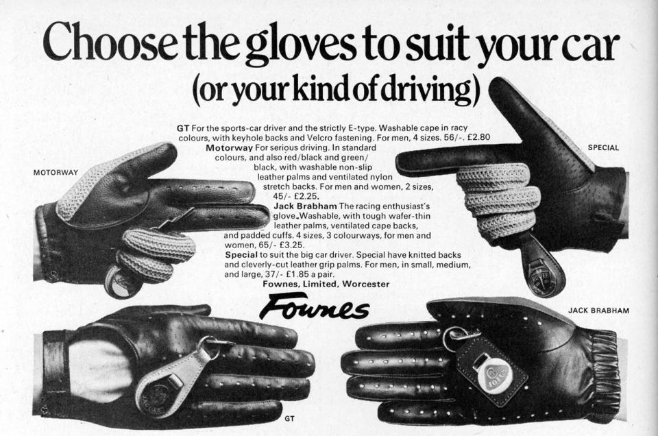 <p>Couldn't afford an Aston Martin or Jaguar? No problem – just buy a pair of these driving gloves and your Austin Cambridge would feel ready for the Mulsanne Straight.</p>