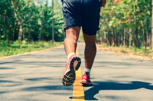 <span class="caption">McKee spent close to 1,500 hours running to complete his challenge.</span> <span class="attribution"><a class="link " href="https://www.shutterstock.com/image-photo/runner-feet-running-on-road-closeup-1924494758" rel="nofollow noopener" target="_blank" data-ylk="slk:i am adventure/ Shutterstock;elm:context_link;itc:0;sec:content-canvas">i am adventure/ Shutterstock</a></span>