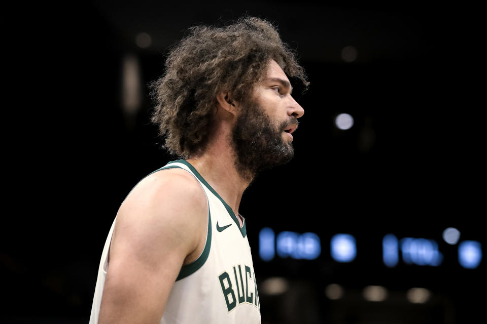 Robin Lopez is part of a federal investigation after the Disney mega fan purchased stolen clothing. (Dylan Buell/Getty Images)