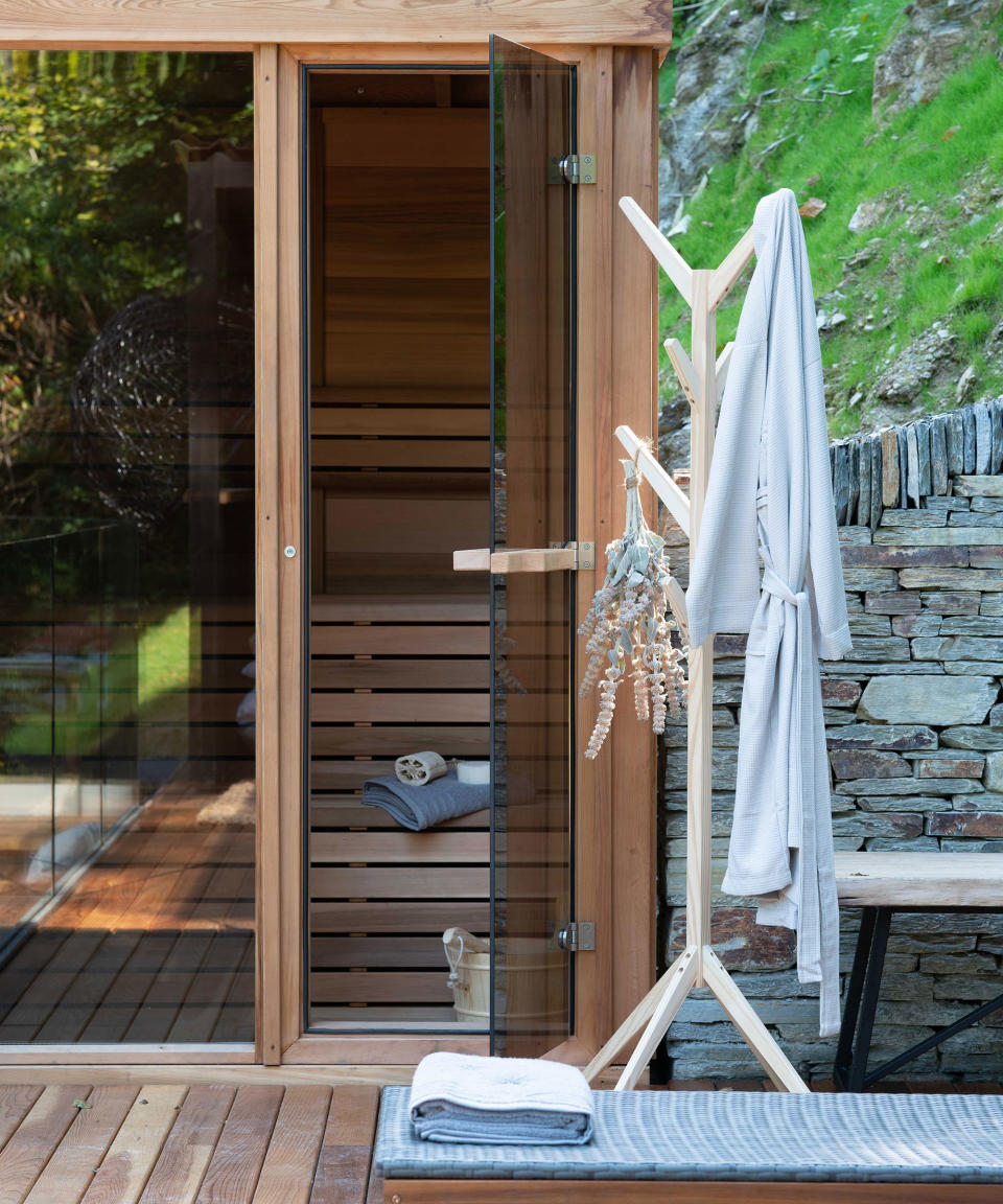 Or, chill out with your own private sauna