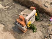 A grave of 19-year-old protester, Kyal Sin, is pictured in Mandalay