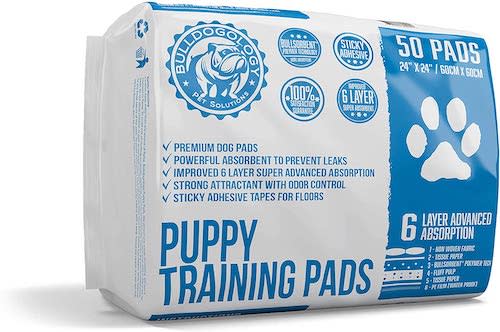 Bulldogology Puppy Pee Pads with Adhesive Sticky Tape