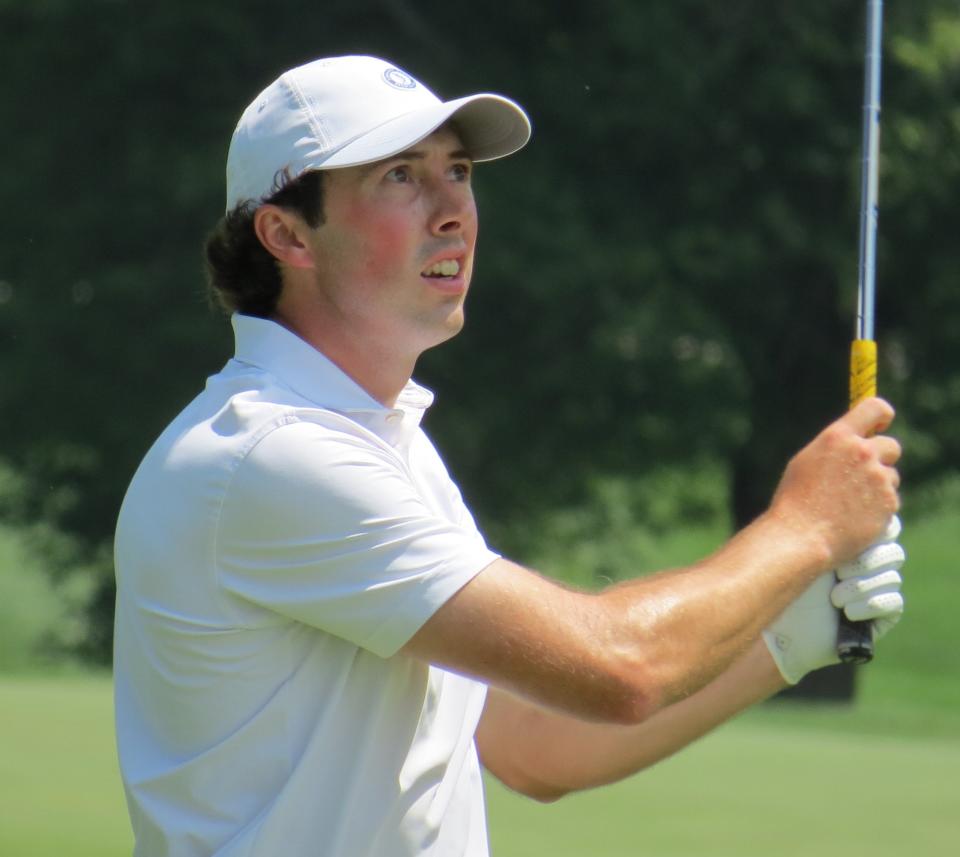 El profesional Danny Harcourt disparó 5 bajo par 67 durante la primera ronda del 103.º Campeonato Abierto de Golf de Nueva Jersey en Hackensack GC en Emerson el lunes 24 de julio de 2023.