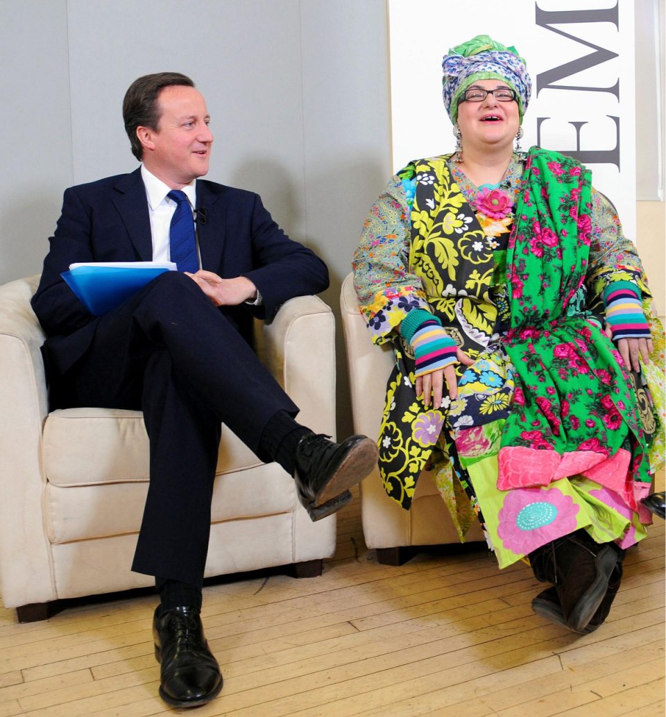 David Cameron with Camila Batmanghelidjh in 2010 (PA)