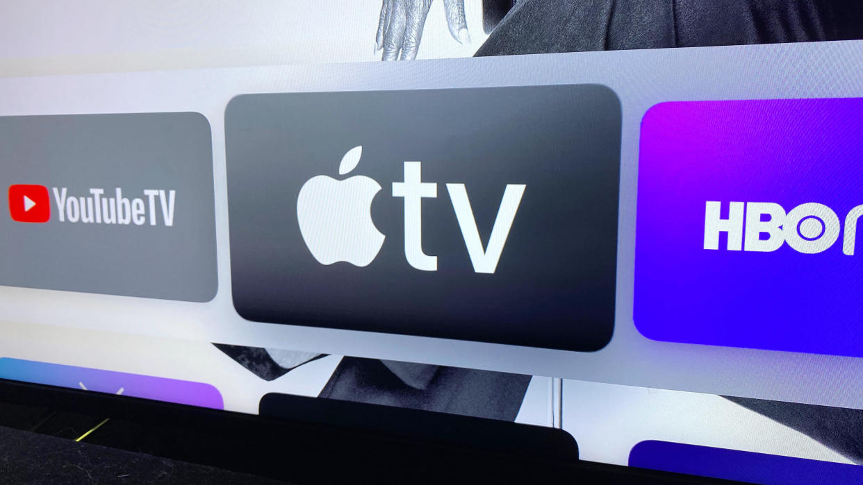  Apple TV logo on an Apple TV 4K. 