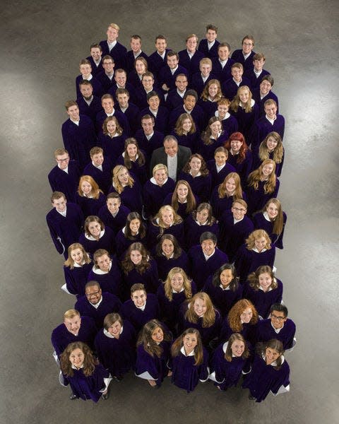 The St. Olaf Choir performs at Trinity United Methodist Church on Friday, Feb. 2, 2024.