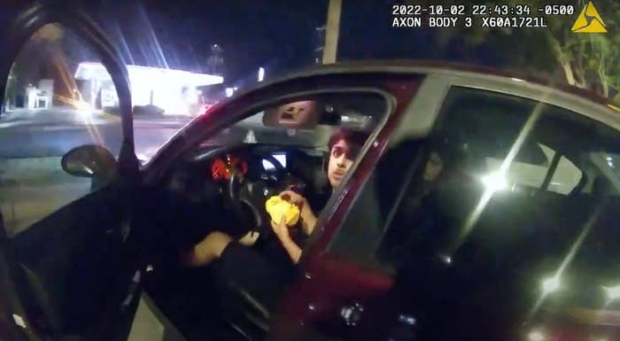 A still image from the body camera footage