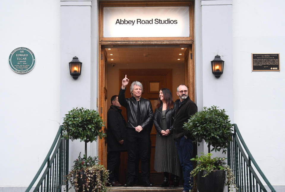 Jon Bon Jovi awaits the arrival of the Duke of Sussex at the Abbey Road Studios in London where they will meet members of the Invictus Games Choir. PA Photo. Picture date: Friday February 28, 2020. They are recording a special single in aid of the Invictus Games Foundation. See PA story ROYAL Sussex. Photo credit should read: Victoria Jones/PA Wire