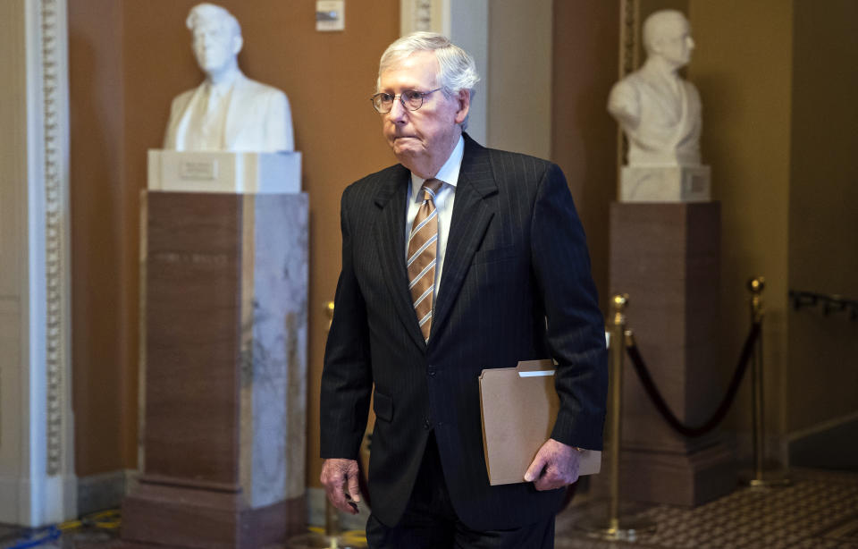 Mitch McConnell walks to the Senate chamber at the U.S. Capitol (Francis Chung / POLITICO via AP file)