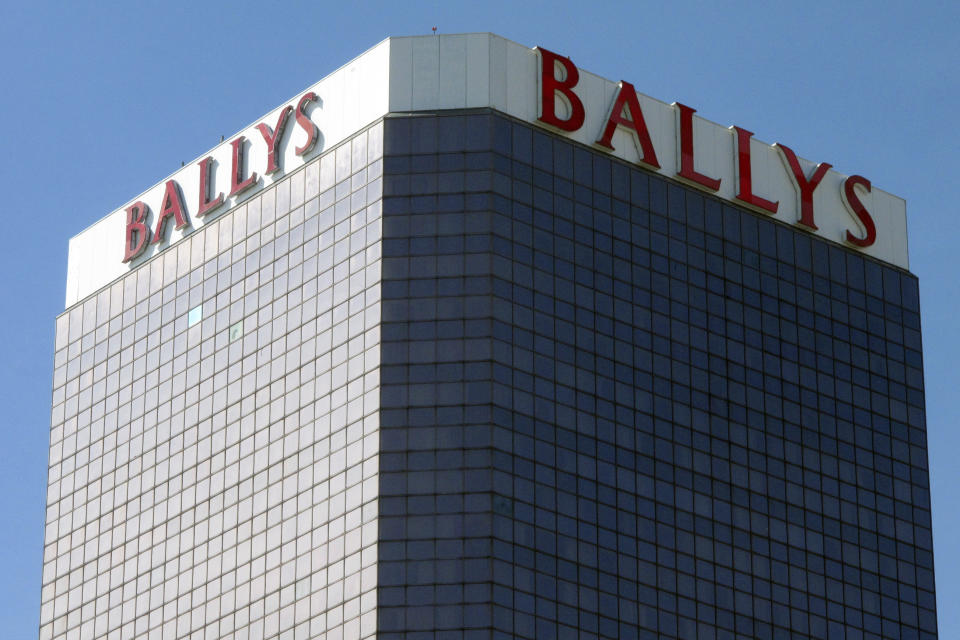 This Oct. 1, 2020 photo shows the exterior of Bally's Casino in Atlantic City, N.J. On Thursday, April 18, 2024, numerous executives from some of the largest gambling companies in America said Atlantic City will soon face threats not only from casinos expected to open in or near New York City, but also from a renewed push for a casino in the northern New Jersey Meadowlands, just outside New York. (AP Photo/Wayne Parry)