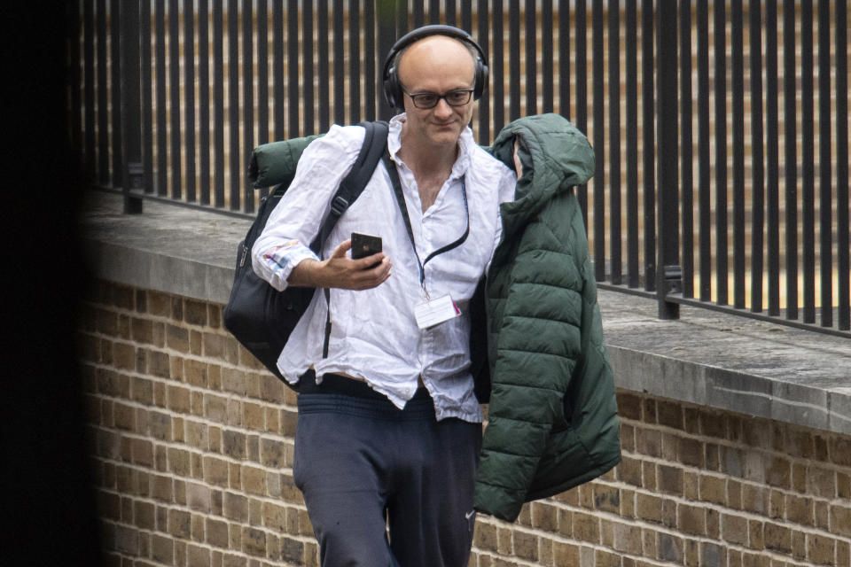 Dominic Cummings, asesor principal de Boris Johnson. (Dominic Lipinski/PA via AP)